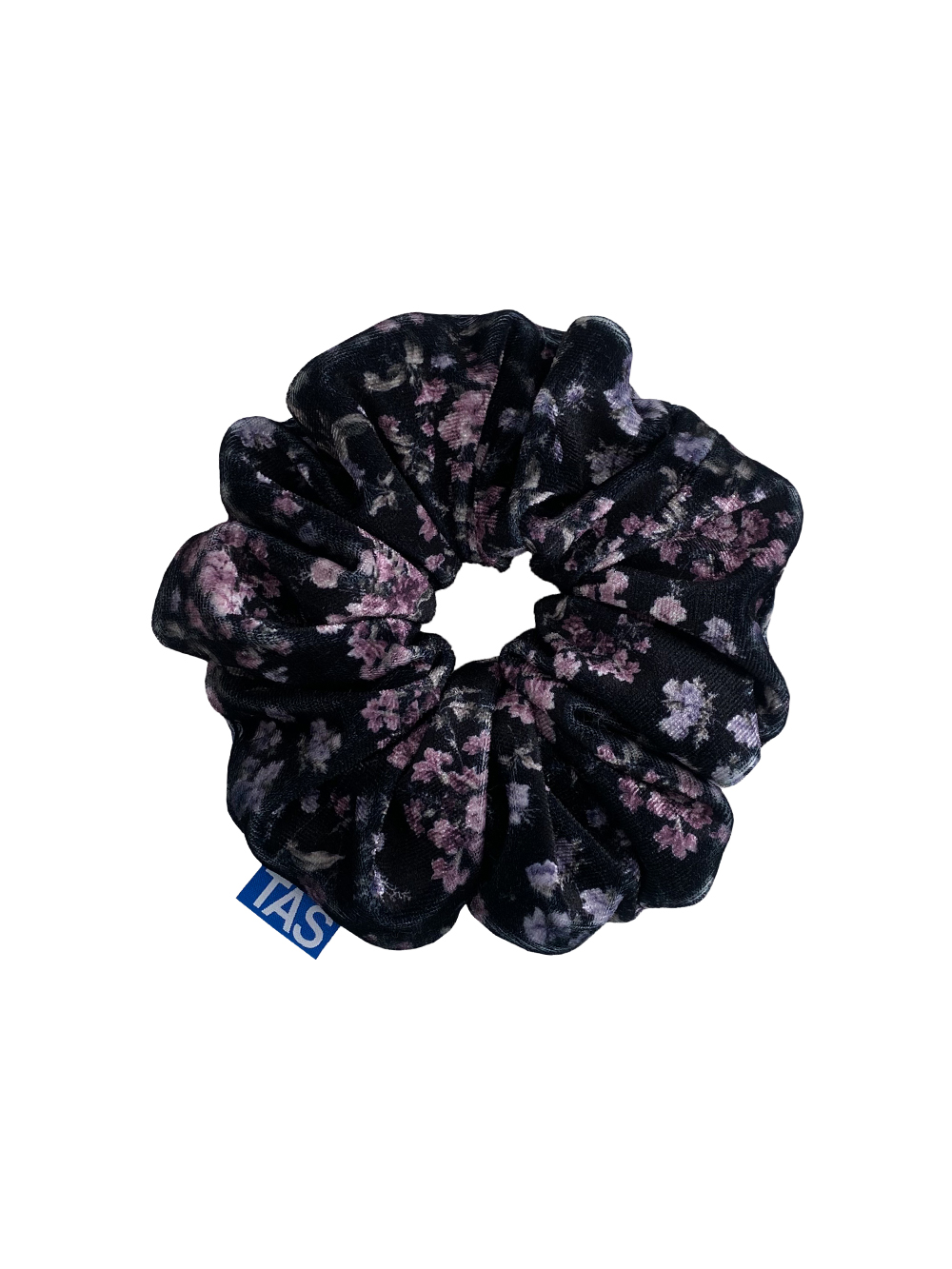 Floral Velvet Scrunchie (Black)